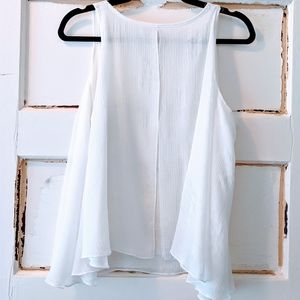 White Flowy Sleeveless Blouse